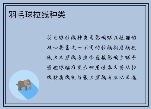 羽毛球拉线种类